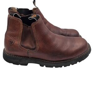 Ariat Boots Mens Size 9.5 Brown Leather Chelsea Workwear Ankle 10002541 Minimal